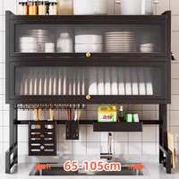 Égouttoir à vaisselle de cuisine en acier au carbone à 2 niveaux de haute qualité, support de rangement multifonctionnel pour évier
