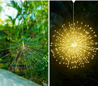 Guirlandes lumineuses solaires en forme d'étoile, fil de cuivre, étanches IP65, pour allée, patio, pelouse, jardin, décoration de vacances