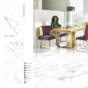 Brecia Silver Marble Look Porcelain Tiles 600x1200mm Anti Slip Glazed Floor Wall For Projects - Product Image 4