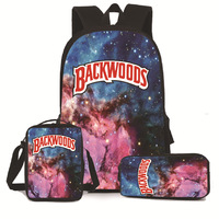 Prix d'usine, sacs à dos personnalisés avec impression 3D intégrale, sacs à dos Backwoods Cookie RAW Smoke Shop School, ensemble de sacs à dos 3 en 1