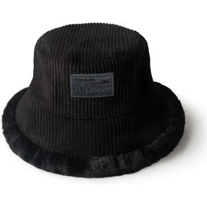 ChokoLids Reversible Fur Bucket <b>Hat</b> <b>Corduroy</b> Faux Fur Unisex Winter <b>Hat</b> Casual Wear - Product Image 1