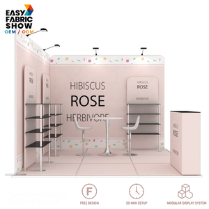 Stand Espositivo Modulare 10ft 20ft con Telaio in Alluminio e Tessuto Tensionato, Kit Completo Portatile per Fiere ed Esposizioni - Product Image 1