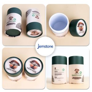 Boîte d'emballage cylindrique en carton kraft personnalisée, recyclable, de qualité alimentaire, pour thé en vrac, grains de café, capsules, poudre de protéines, tube en papier - Product Image 1