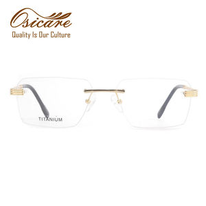 50032 Occhiali da Vista di Lusso Personalizzati con Logo, Montatura Senza Bordi in Titanio per Uomo, Vendita all'Ingrosso - Product Image 4
