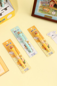 Bolígrafo de punta redonda con diseño de paisaje de Crayon Shinchan, adornos de dibujos animados, 0.5mm, negro, de plástico, bonito bolígrafo de presión KUKI - Product Image 5