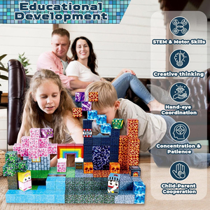 Q Y Magnetic Plastic <b>Building</b> <b>Blocks</b> & Tiles Educational Architecture & STEM Sensory Toys for Children's Birthday Gifts - Product Image 6