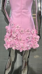 ZHEZHE Abito Corto a Linea A con Fiori Tridimensionali, Scollo a V <span class=keywords><strong>Sexy</strong></span>, Senza Maniche, Vita Impero, Dolce <span class=keywords><strong>Vestito</strong></span> Autunnale - Product Image 6