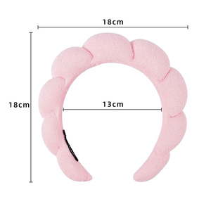 Diadema de maquillaje, diadema hinchada para el cuidado de la piel con esponja de algodón, toalla de rizo, diadema de tela - Product Image 4