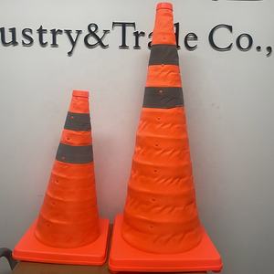 70Cm Flexibele Reflecterende Weg Opvouwbare Opvouwbare Verkeersveiligheidskegels - Product Image 4