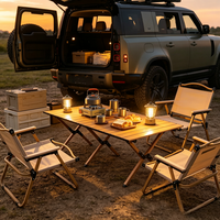 Table de pique-nique pliable et portable en acier au carbone thermolaqué, ultra-légère, disponible en plusieurs tailles, pour le camping en plein air