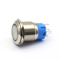 Personnalisation de prise en charge d'achat à guichet unique 12/16/19/22mm interrupteur à bouton-poussoir lumineux en métal Led coloré étanche momentané
