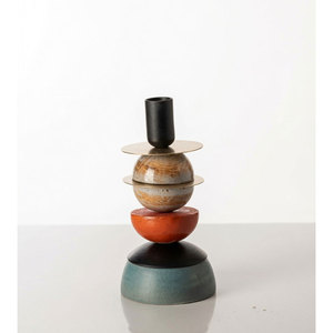 Porte-bougie en bois céleste et en métal de qualité supérieure - Product Image 6
