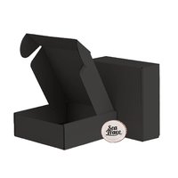 Cajas de Envío Corrugadas Negras Personalizadas - Cajas de Envío Pequeñas Reciclables con Forro de Esponja y Cierre Magnético para Zapatos y Ropa