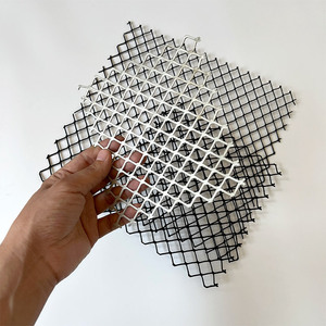 חורים בצורת יהלומים דקורטיביים השטוחים אלומיניום מורחבת רשת מתכת לתקרה וחזיתות - Product Image 2