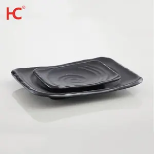 MS309 Japan-Style Fast Food Restaurant Cookware Set Classic Rectangle Melamine Sauce Dish Durable Plastic Plate Dish Sustainable