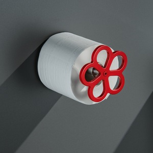 HONGDEC - Portarrollos <span class=keywords><strong>de</strong></span> Papel Higiénico con Diseño <span class=keywords><strong>de</strong></span> Flor Roja, Bonito y Único, para Montar en la Pared, para Baños Modernos - Product Image 2