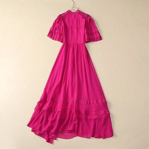 XXL Elegante Party Abendkleid 2024 Sommer Stil Luxus Damen Sexy Spitze Patchwork Kurzarm Lang Schwarz Rosa Maxi kleid <span class=keywords><strong>Prom</strong></span> - Product Image 5