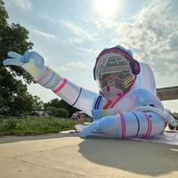 Grande figurine d'astronaute gonflable lumineuse personnalisée, utilisée comme mascotte ou accessoire photo pour les événements et les festivals de musique