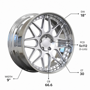 Rines CALIBER <span class=keywords><strong>XCEL</strong></span> de 2 Piezas, Forjados, con Borde Escalonado, Multirradio, Pulidos a Espejo, de 17-22 Pulgadas, PCD 5x112 5x120 - Product Image 6