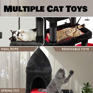 Multi Level Heavy Duty Halloween Gothic <strong>Cat</strong> <strong>Tree</strong> Tower Condo <strong>Large</strong> for Big <strong>Cats</strong> - Product Image 4