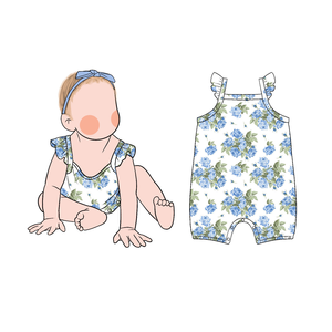 Özel Tasarım Bebek Tulumu Elastik Süt Proteini Elyaf Kumaş Yazlık Fırfırlı Kolsuz Esnek Bebek Tulumu Bebek Sporları İçin Uygun - Product Image 1