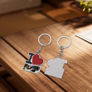Regalo de San Valentín para Parejas, Llaveros de Corazón de Aleación de Zinc, Impresión por Transferencia Térmica, Llavero Ligero de Lujo y Alta Calidad para Enamorados - Product Image 3