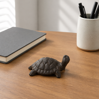 Porte-clés tortue traditionnel en fonte, revêtement poudré, compartiment dissimulé, figurine animale rustique, vente en gros directe usine