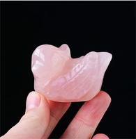Artisanat spirituel en cristal DIY, cristal de quartz rose naturel, canard mandarin pour cadeau de la Saint-Valentin