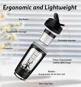 650ml sang trọng điện tử Shaker cup độc đáo lật <span class=keywords><strong>Top</strong></span> cap rõ ràng USB-C nhựa có thể sạc lại phòng tập thể dục protein Mixer chai - Product Image 5