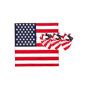 Bandana de algodón con bandera americana, Bandana personalizada de alta calidad, venta al por mayor