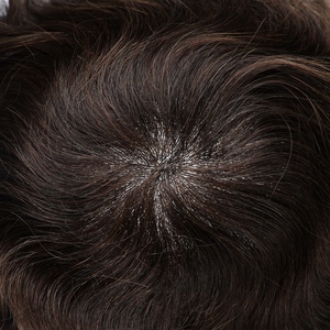 0.02-0.03mm Mens Full Pu V Loop Natural Wave Human Hair Wigs Male Toupee Piece Hair System Hair for Best Price Good Quality#1B - Product Image 4