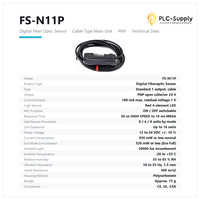 Amplificateur de capteur à fibre optique numérique FS-N11P, sortie PNP 1, type de câble 12 à 24 VDC, réponse 50 µs pour la détection industrielle