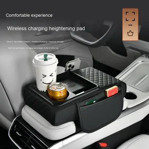 Caja de reposabrazos <span class=keywords><strong>interior</strong></span> multifunción para coche con carga inalámbrica organizador de portavasos de almacenamiento para teléfono - Product Image 2