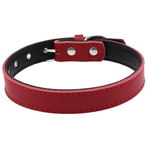Collier pour animaux de compagnie en cuir véritable, couleur unie, réglable pour petits chiens et chats, toutes saisons, style simple - Product Image 3