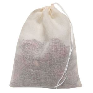 Sacs en mousseline de coton naturel avec cordon de serrage 8x10cm, pochettes écologiques réutilisables pour sachets de thé, épices, savons, bijoux - Product Image 1