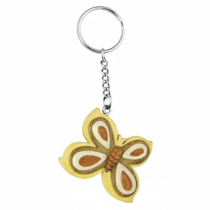 Portachiavi in legno a forma di farfalla, mini ciondolo decorativo per chiavi e borse - Product Image 2