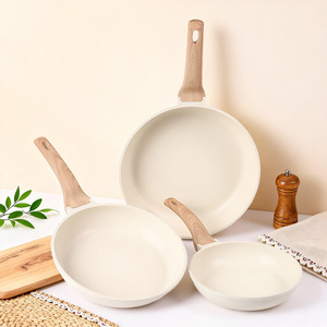 Zhenmili Non-Stick Pan <b>Set</b> 3-Piece Aluminum Alloy Frying Pan Wok <b>Cookware</b> Household Kitchen <b>Set</b> Low Oil Smoke Safe - Product Image 1