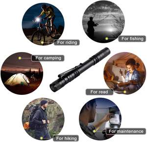 Linterna Táctica LED de Aluminio al por Mayor, Resistente al Agua IP65, Linterna de Camping con Clip, Mini Linterna de Bolsillo, 2 Pilas AA - Product Image 6