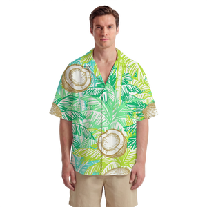เสื้อฮาวายผู้ชาย <span class=keywords><strong>DYD</strong></span> Custom POD ลายดอกไม้เขตร้อนพิมพ์ 3 มิติ แขนสั้น สไตล์ลำลอง ติดกระดุม - Product Image 3