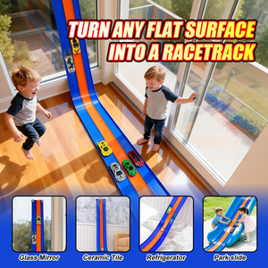 Pista de Carreras de Juguete DIY de 3 Carriles, Pista Flexible para Niños de 16.4 Pies, Compatible con Autos de Carreras de Juguete con Ruedas de Fricción, Escala 1/64 - Product Image 3