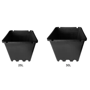 fashion design Factory Manufactures square Black and White outdoor Plastic Planters Pots for Nursery Plants products