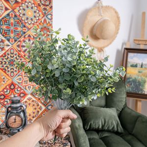 CallaFloral Eucalyptus <b>Artificial</b> Plant Green PVC Indoor Decor <b>Bouquet</b> MW56003 - Product Image 2