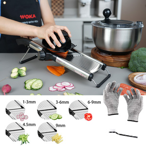 Affettatrice Mandolina Premium Regolabile in Acciaio Inossidabile con Supporto di Sicurezza e Lame Multiple per Preparazione in Cucina - Product Image 4