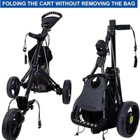 Sac de rangement arrière pour chariot de golf en polyester imperméable avec fermeture éclair et poche en filet pour accessoires de sport