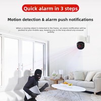 Caméra de surveillance WiFi PTZ panoramique 360° extérieure étanche 2MP sans fil avec carte mémoire