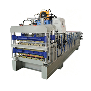 Machine de formage de tuiles de toiture à 3 couches avec découpe hydraulique et contrôle automatique PLC pour tôles de toiture métalliques ondulées - Product Image 1