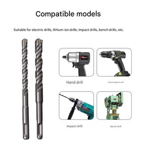 مجموعة من 9 قطع لقم حفر مطرقة، بساق دائرية، بفتحتين وخدتين، لقمة حفر تأثيرية من السبائك للخرسانة والجدران، SDS PLUS - Product Image 2