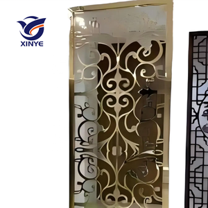 Fabricant de cloison en acier inoxydable doré placage <span class=keywords><strong>d</strong></span>'aluminium diviseur <span class=keywords><strong>d</strong></span>'écran en métal pour escalier intérieur garde-corps mur <span class=keywords><strong>rideau</strong></span> - Product Image 1