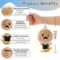 Sac à main en peluche personnalisé de conception unique sac à monnaie à pendentif d'homme en pain d'épice farci de Noël sac à cartes deux en un