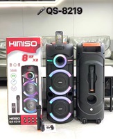 KIMISO KMS QS-A284 8 pulgadas * 2 al aire libre portátil Trolley de altavoz de Audio DJ sistema de altavoces de Subwoofer caja de sonido con luz LED